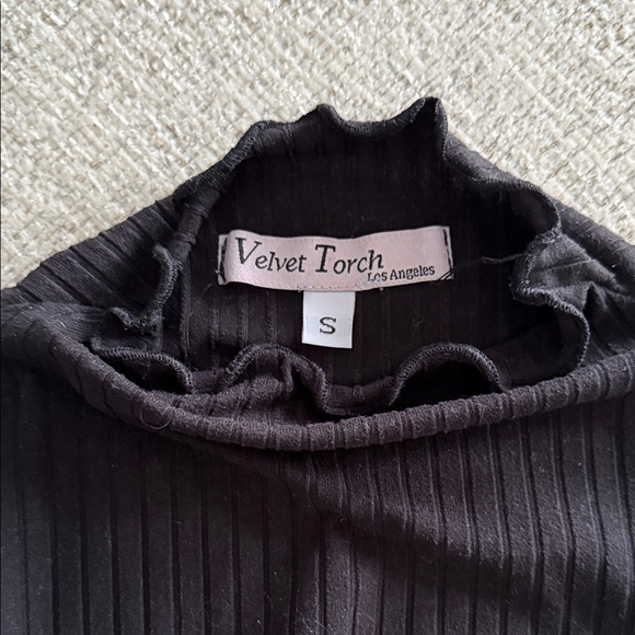 Velvet Torch Black Ribbed Mini Dress - Picture 2 of 2